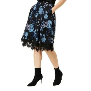 SB By Sachin & Babi Blue and Black Midi Skirt
